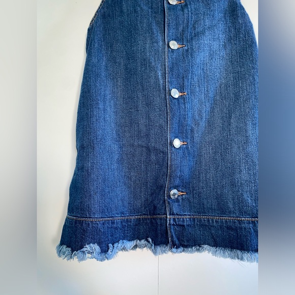 American Eagle Denim Button-Down Overall Dress with Adjustable Straps Size Small - Picture 2 of 7
